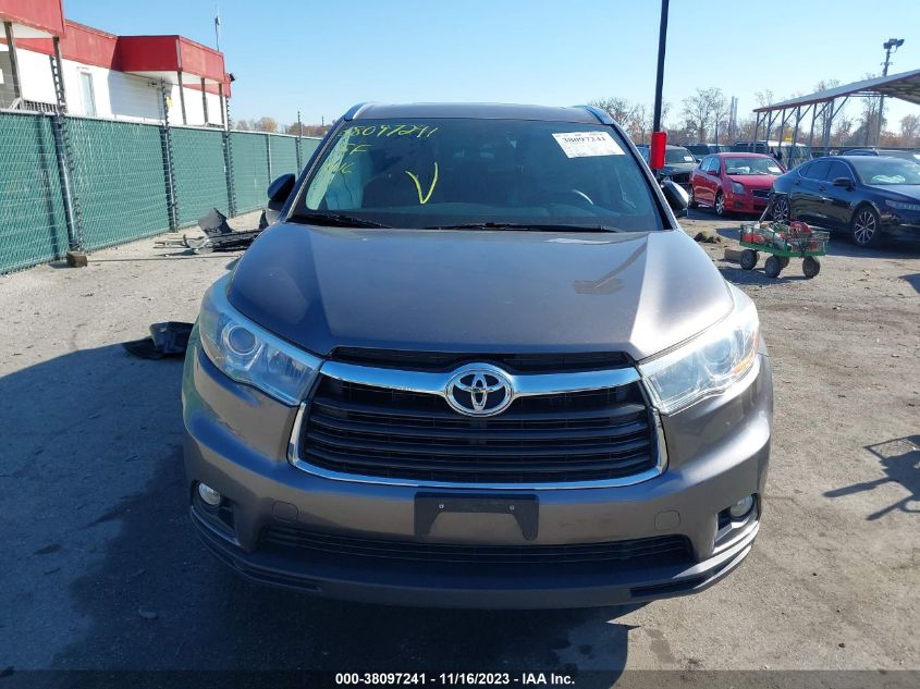 2016 TOYOTA HIGHLANDER XLE V6 - 5TDJKRFH3GS504453