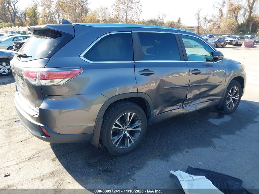 2016 TOYOTA HIGHLANDER XLE V6 - 5TDJKRFH3GS504453