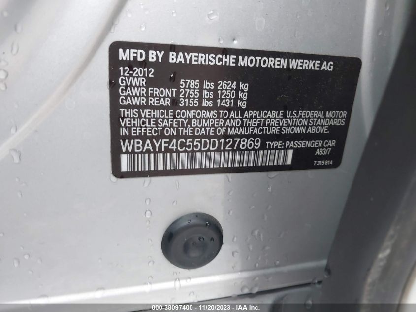 2013 BMW 740LI XDRIVE WBAYF4C55DD127869