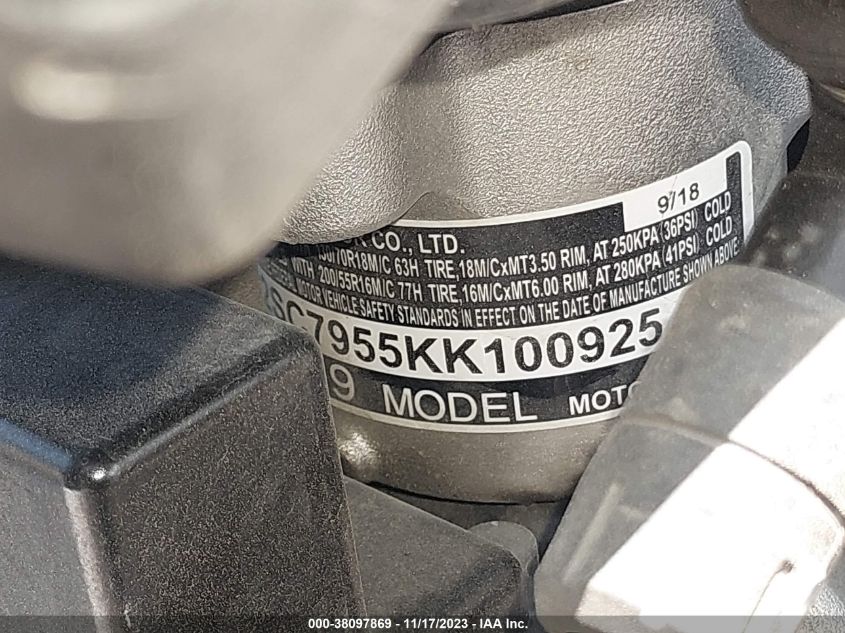 2019 HONDA GL1800 D JH2SC7955KK100925