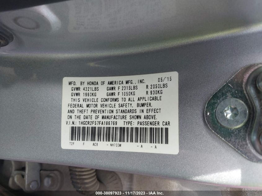 2015 HONDA ACCORD SPORT - 1HGCR2F57FA186769
