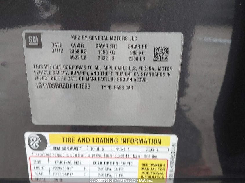 2013 CHEVROLET MALIBU ECO - 1G11D5RR8DF101855