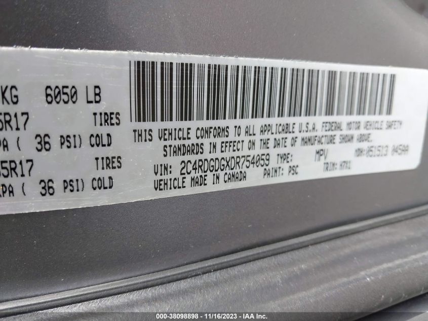 2013 DODGE GRAND CARAVAN CREW - 2C4RDGDGXDR754059