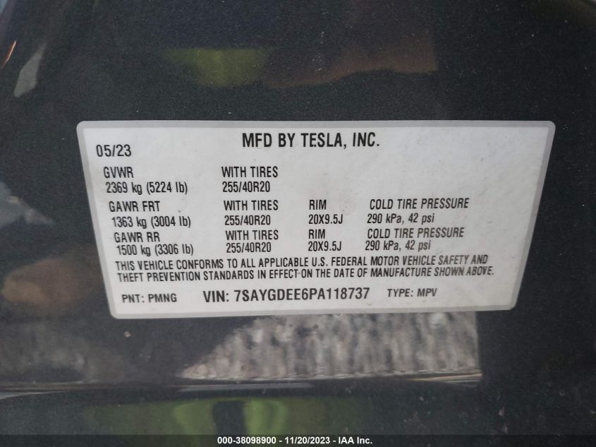 2023 TESLA MODEL Y AWD - 7SAYGDEE6PA118737