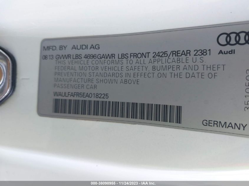 2014 AUDI A5 2.0T PREMIUM - WAULFAFR5EA018225