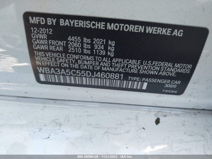 2013 BMW 328I - WBA3A5C55DJ460881