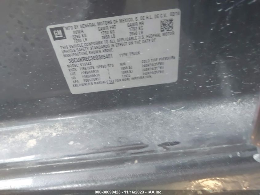 2014 CHEVROLET SILVERADO 1500 1LT - 3GCUKREC3EG385401