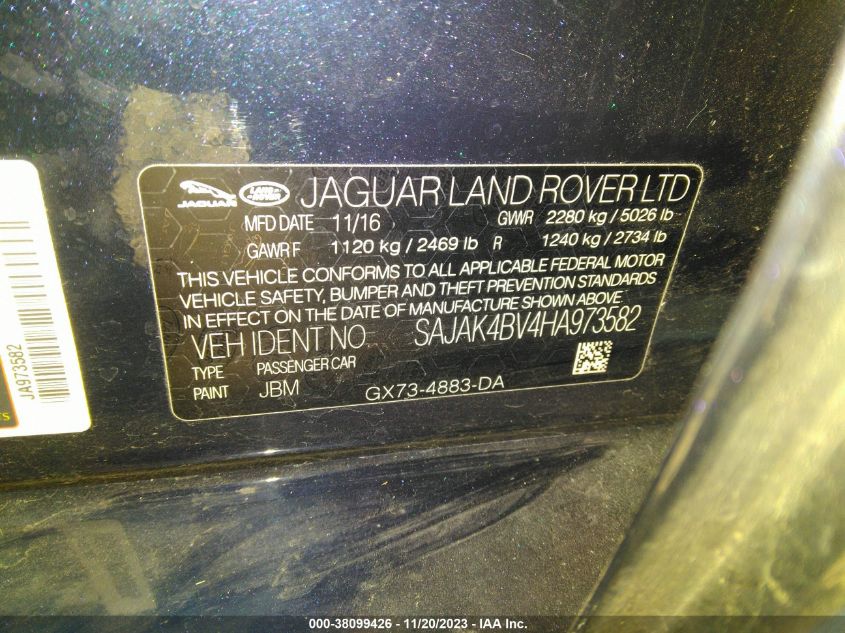 2017 JAGUAR XE 35T PRESTIGE - SAJAK4BV4HA973582