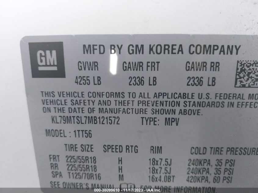 2021 CHEVROLET TRAILBLAZER FWD RS - KL79MTSL7MB121572