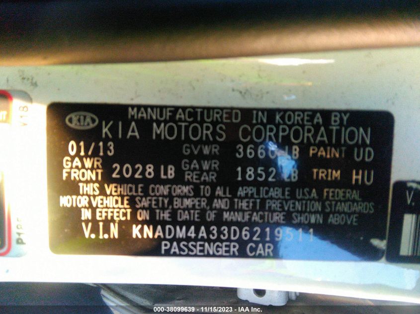 2013 KIA RIO LX - KNADM4A33D6219511