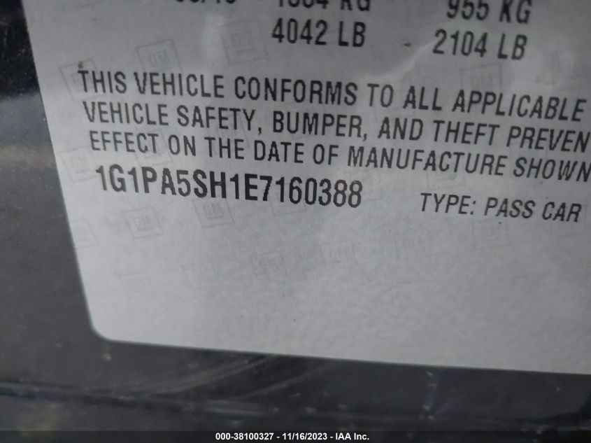 2014 CHEVROLET CRUZE LS AUTO - 1G1PA5SH1E7160388