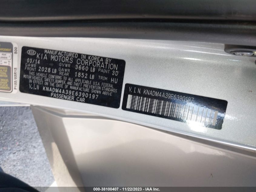 2014 KIA RIO LX - KNADM4A39E6390197