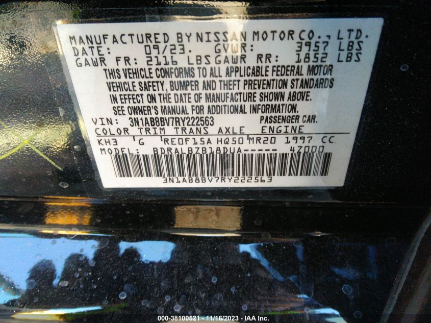 2024 NISSAN SENTRA S - 3N1AB8BV7RY222563