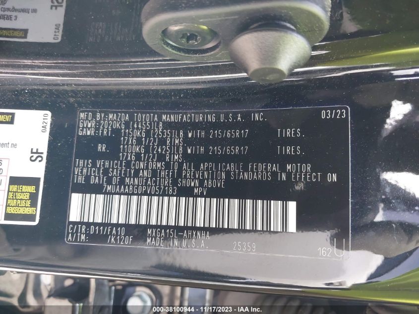 2023 TOYOTA COROLLA CROSS L - 7MUAAABG0PV057183