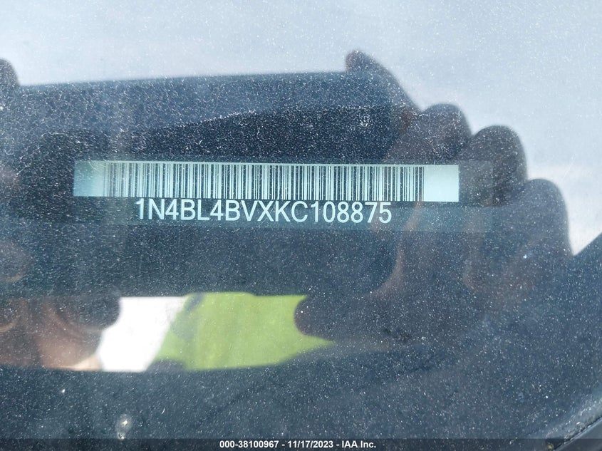 VIN 1N4BL4BVXKC108875 2019 NISSAN ALTIMA S