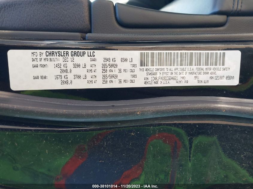 2013 JEEP GRAND CHEROKEE LAREDO - 1C4RJFAG9DC634821