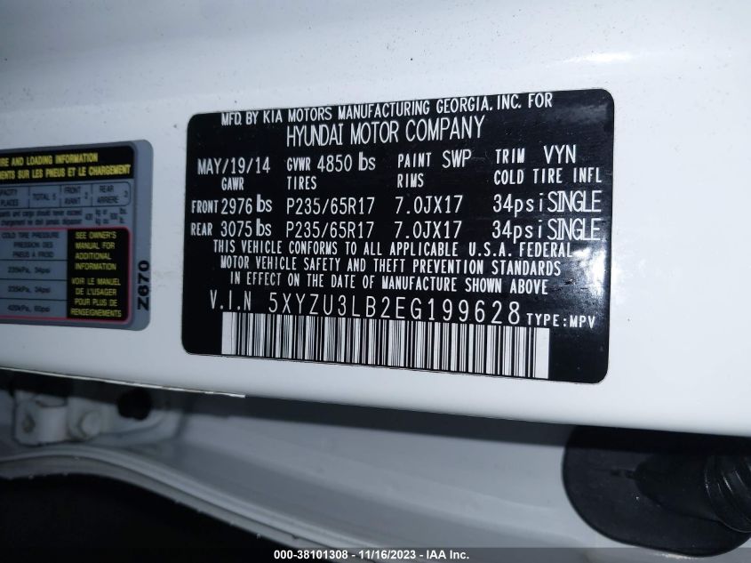 2014 HYUNDAI SANTA FE SPORT - 5XYZU3LB2EG199628