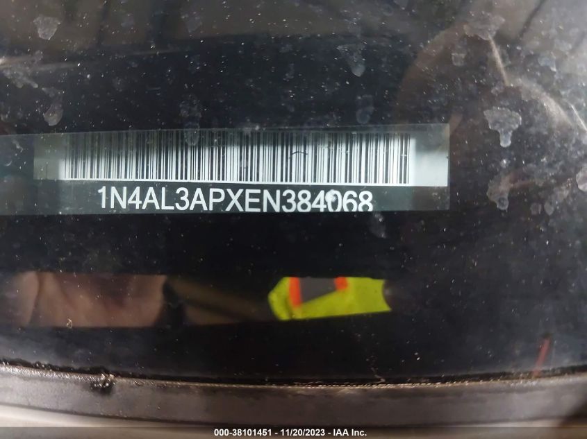 2014 NISSAN ALTIMA 2.5/2.5 S/2.5 SL/2.5 SV - 1N4AL3APXEN384068