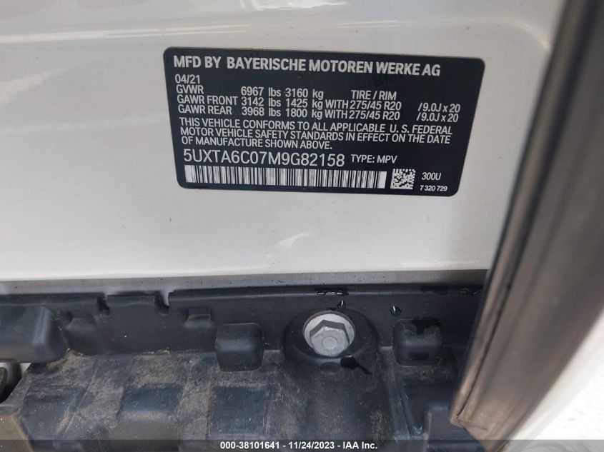 5UXTA6C07M9G82158 2021 BMW X5, photo no. 9