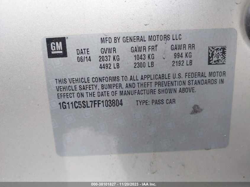2015 CHEVROLET MALIBU 1LT - 1G11C5SL7FF103804