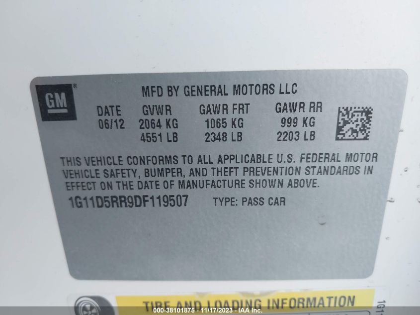 2013 CHEVROLET MALIBU 1LT - 1G11D5RR9DF119507