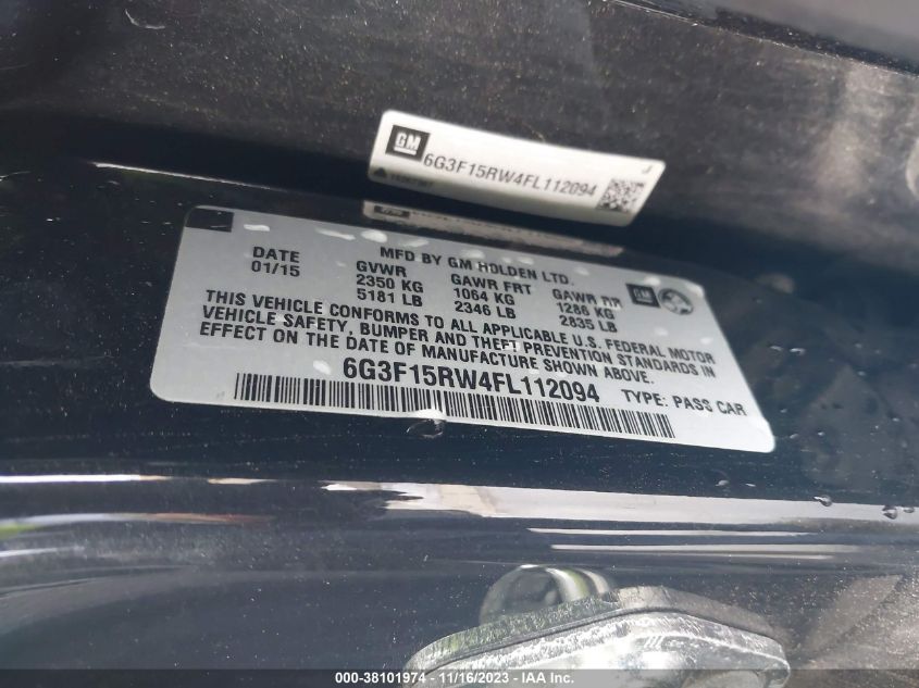 2015 CHEVROLET SS 6G3F15RW4FL112094