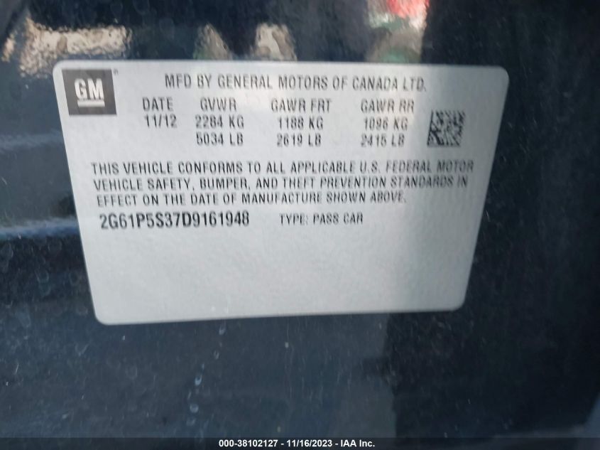 2013 CADILLAC XTS LUXURY - 2G61P5S37D9161948