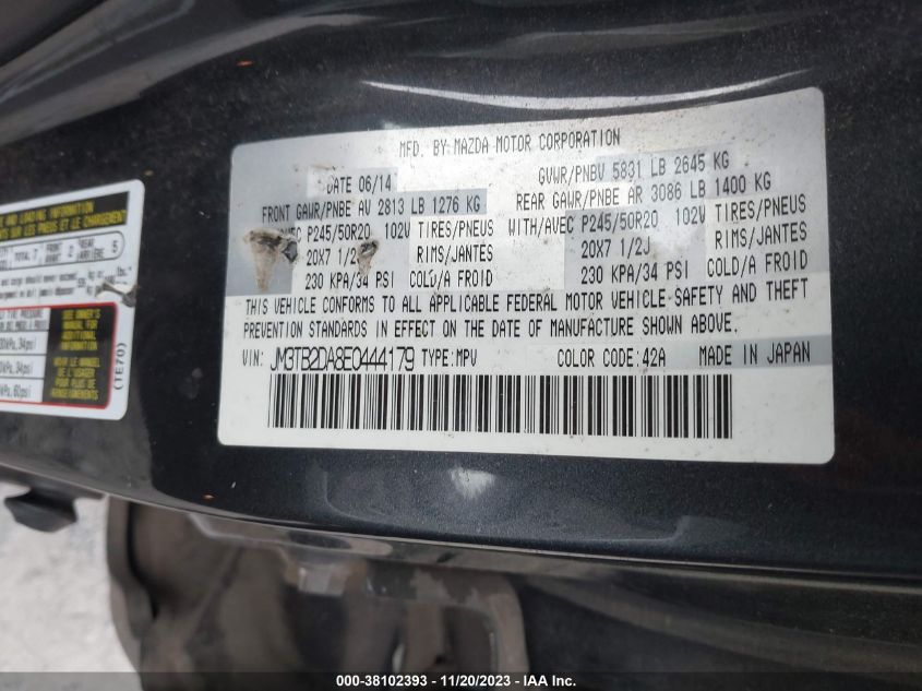 2014 MAZDA CX-9 GRAND TOURING - JM3TB2DA8E0444179