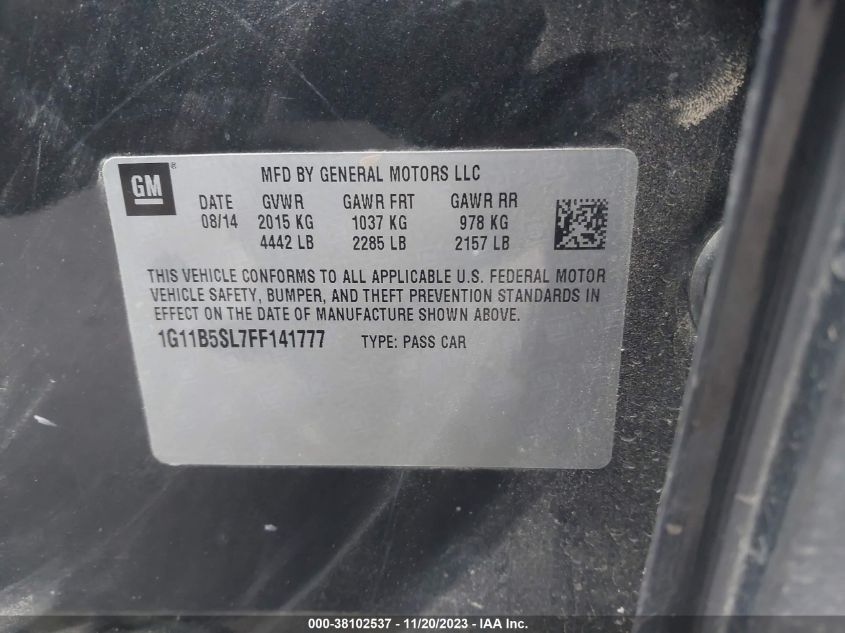 2015 CHEVROLET MALIBU LS - 1G11B5SL7FF141777