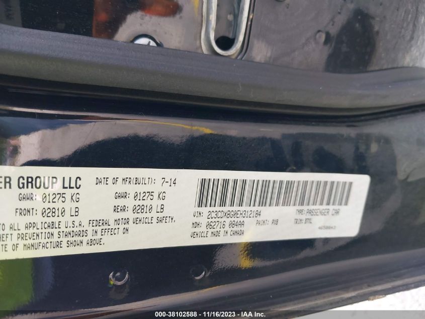 2014 DODGE CHARGER SE - 2C3CDXBG0EH312184