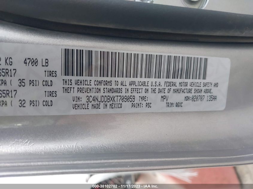 2019 JEEP COMPASS TRAILHAWK - 3C4NJDDBXKT709059