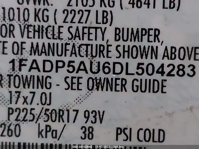 2013 FORD C-MAX HYBRID SE - 1FADP5AU6DL504283