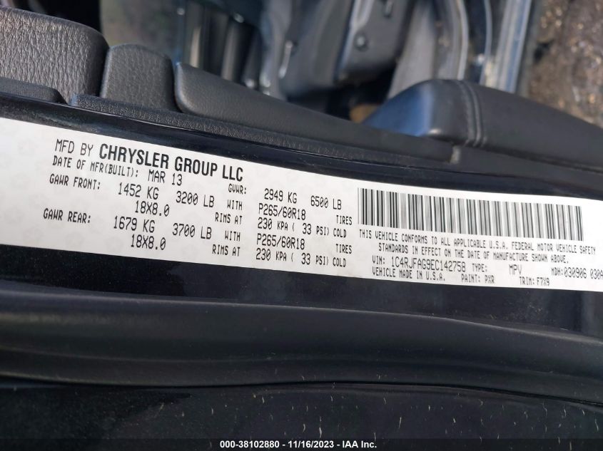 2014 JEEP GRAND CHEROKEE LAREDO - 1C4RJFAG9EC142758