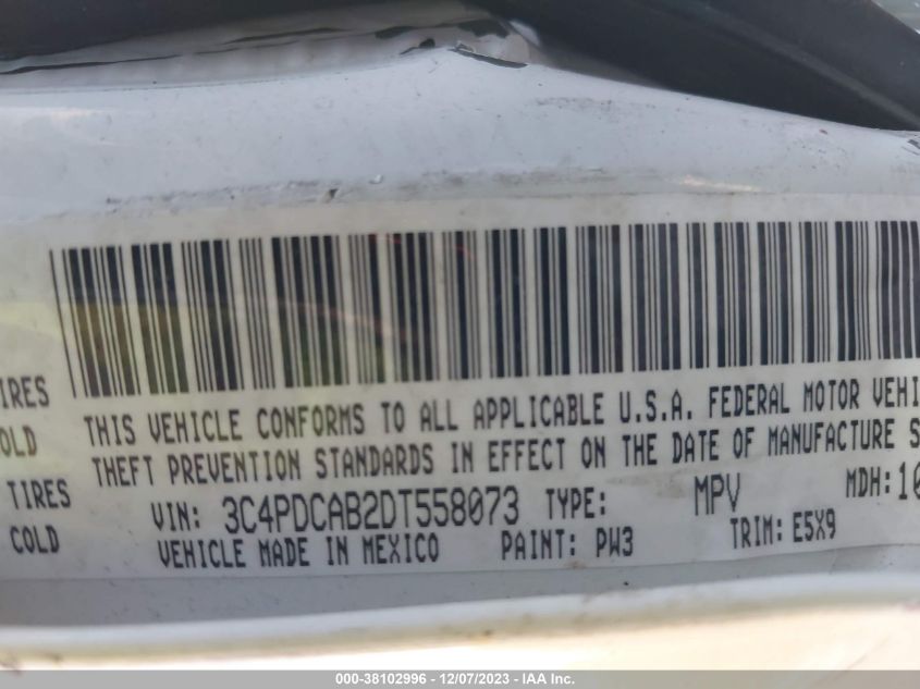 2013 DODGE JOURNEY SE - 3C4PDCAB2DT558073