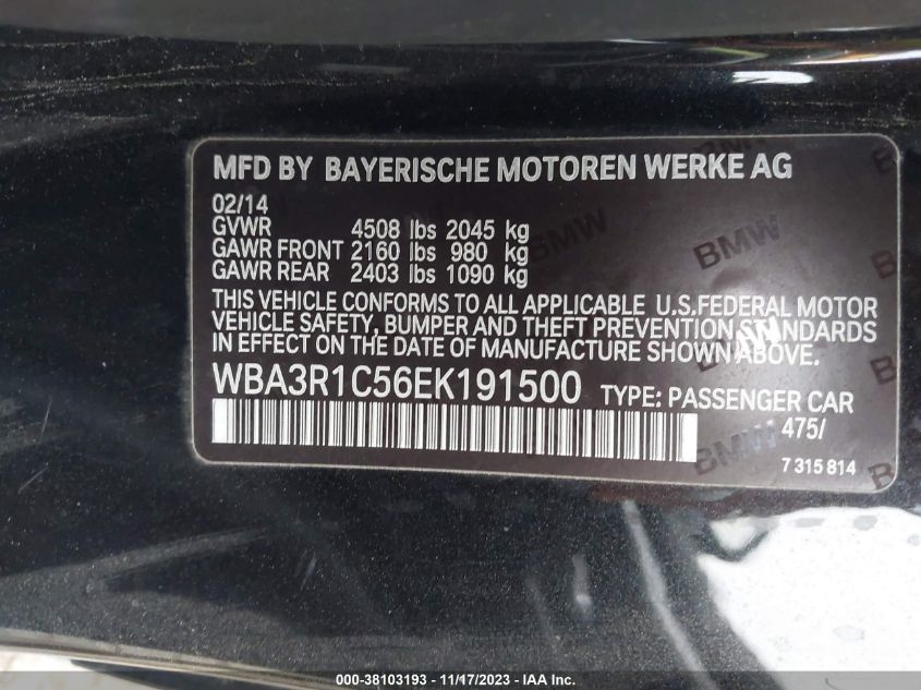 2014 BMW 435I - WBA3R1C56EK191500