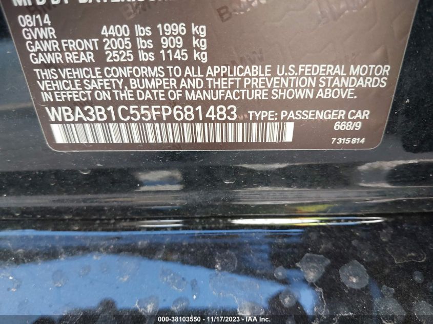 2015 BMW 320I - WBA3B1C55FP681483