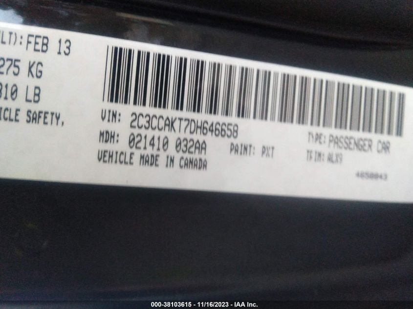 2013 CHRYSLER 300C - 2C3CCAKT7DH646658