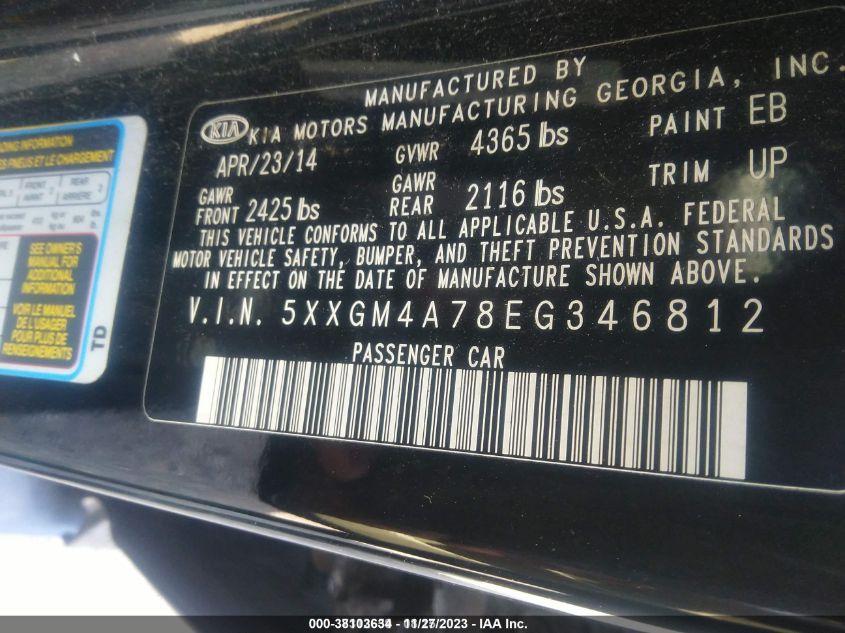 2014 KIA OPTIMA LX - 5XXGM4A78EG346812