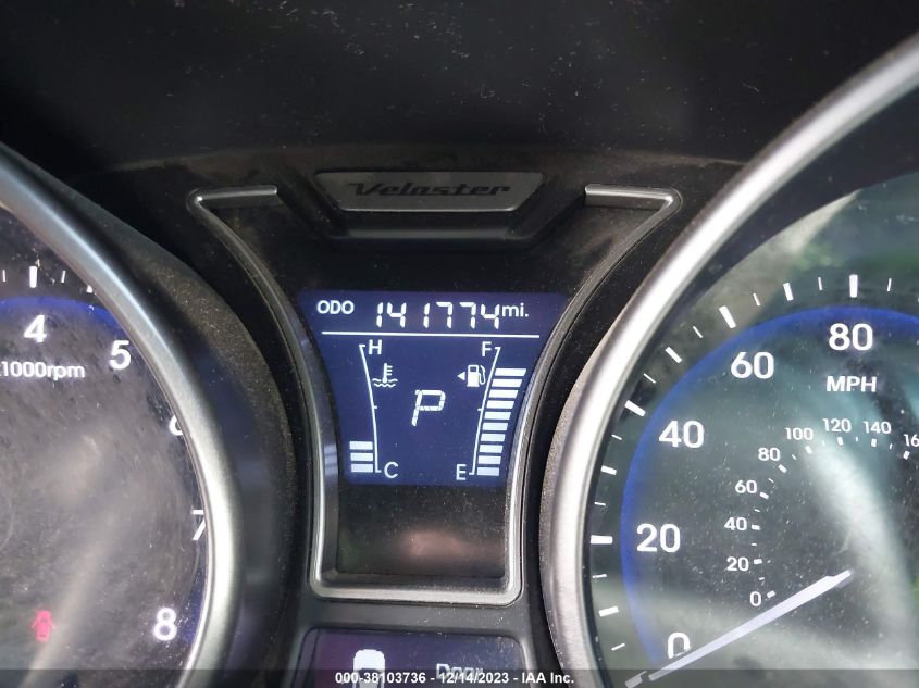 2013 HYUNDAI VELOSTER TURBO W/BLUE INT - KMHTC6AE0DU136852
