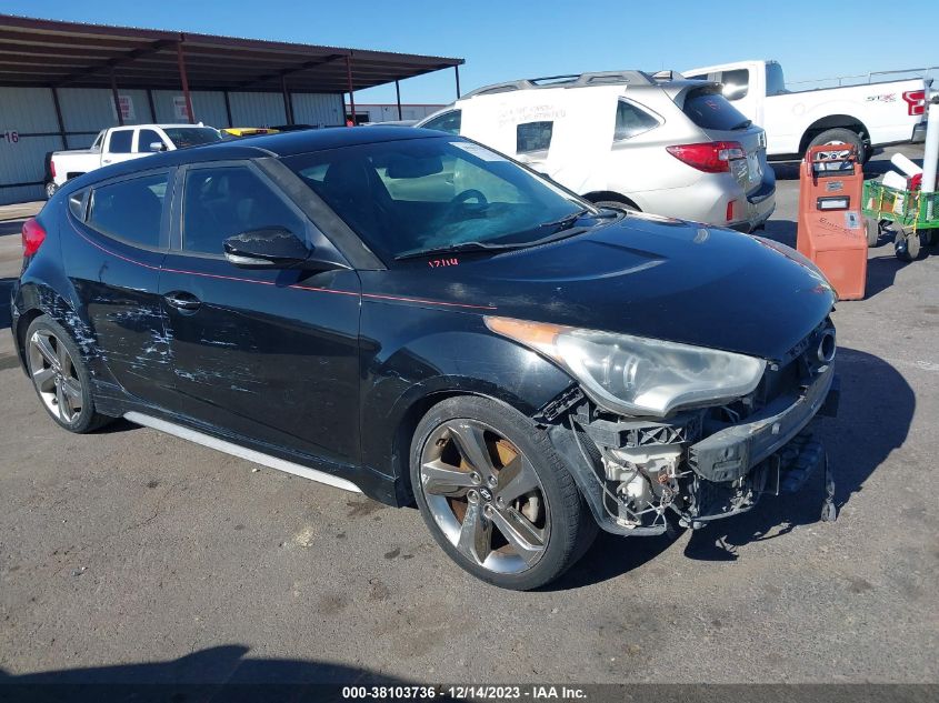 2013 HYUNDAI VELOSTER TURBO W/BLUE INT - KMHTC6AE0DU136852