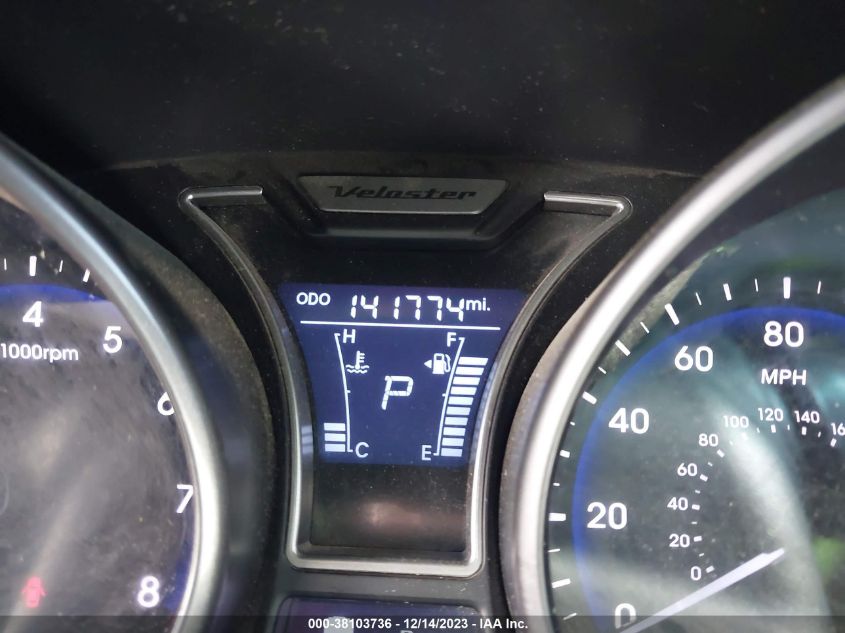 2013 HYUNDAI VELOSTER TURBO W/BLUE INT - KMHTC6AE0DU136852