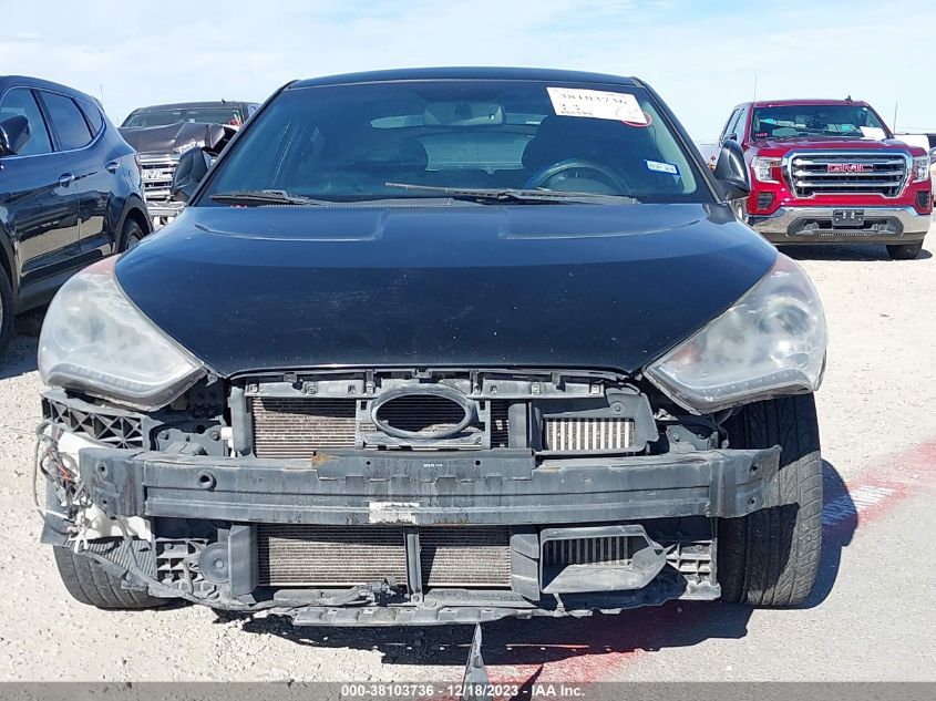2013 HYUNDAI VELOSTER TURBO W/BLUE INT - KMHTC6AE0DU136852