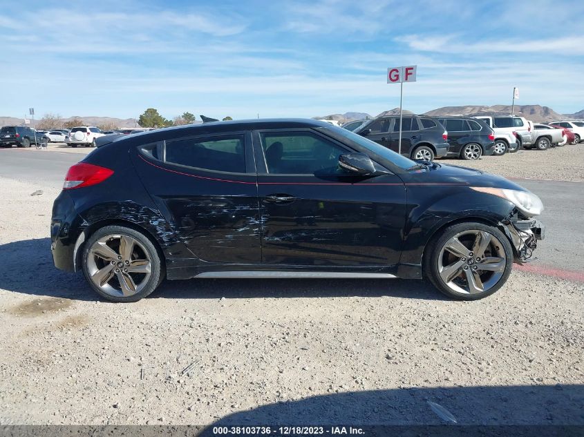 2013 HYUNDAI VELOSTER TURBO W/BLUE INT - KMHTC6AE0DU136852