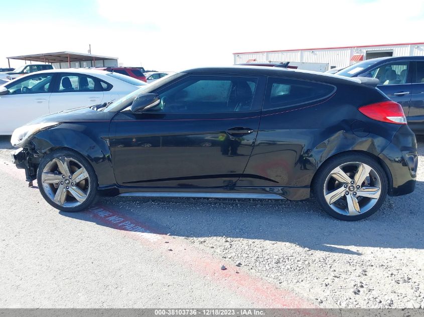 2013 HYUNDAI VELOSTER TURBO W/BLUE INT - KMHTC6AE0DU136852