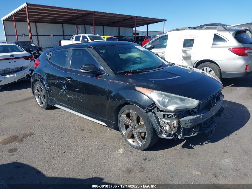 2013 HYUNDAI VELOSTER TURBO W/BLUE INT - KMHTC6AE0DU136852