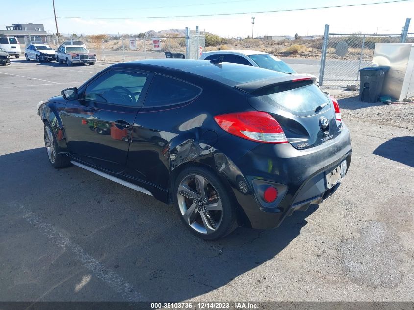 2013 HYUNDAI VELOSTER TURBO W/BLUE INT - KMHTC6AE0DU136852