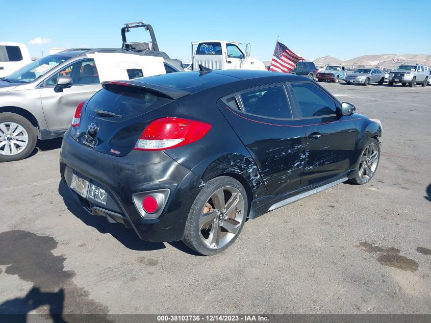 2013 HYUNDAI VELOSTER TURBO W/BLUE INT - KMHTC6AE0DU136852