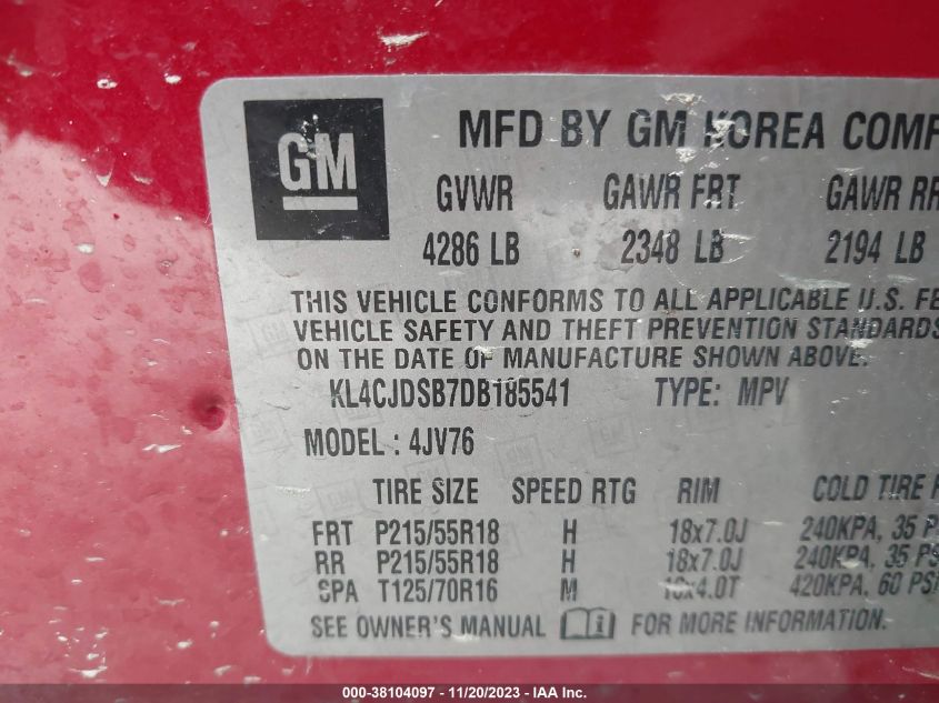 2013 BUICK ENCORE PREMIUM - KL4CJDSB7DB185541