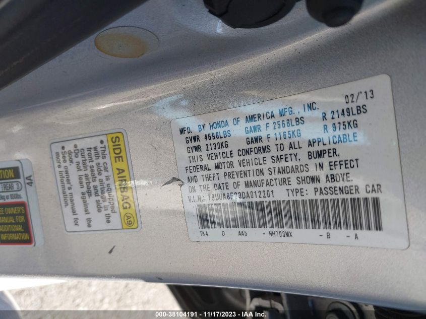 2013 ACURA TL - 19UUA8F23DA012201