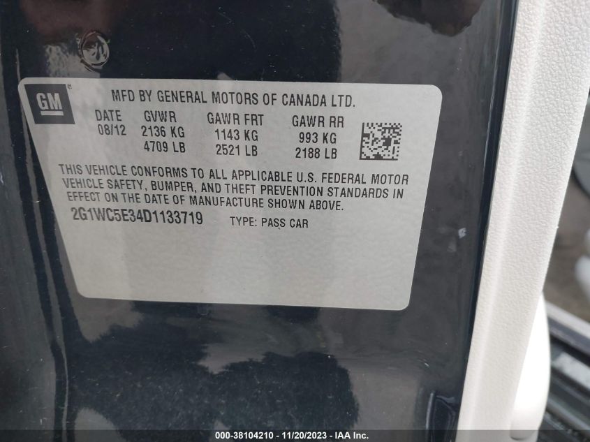 2013 CHEVROLET IMPALA LTZ - 2G1WC5E34D1133719